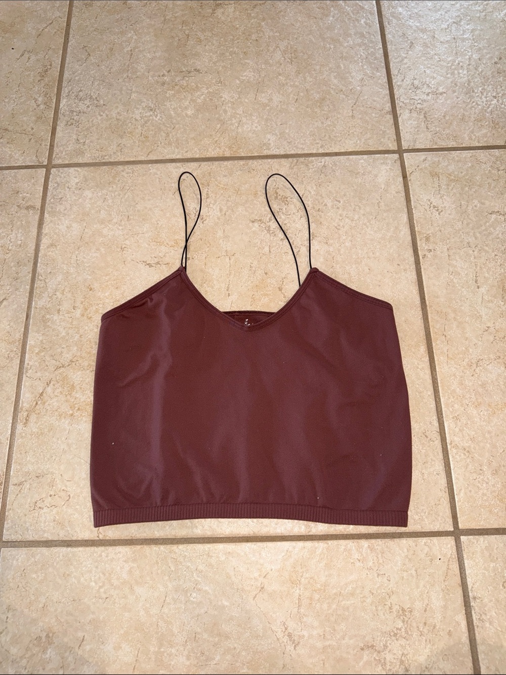 Free People Deep Wine Cropped Cami